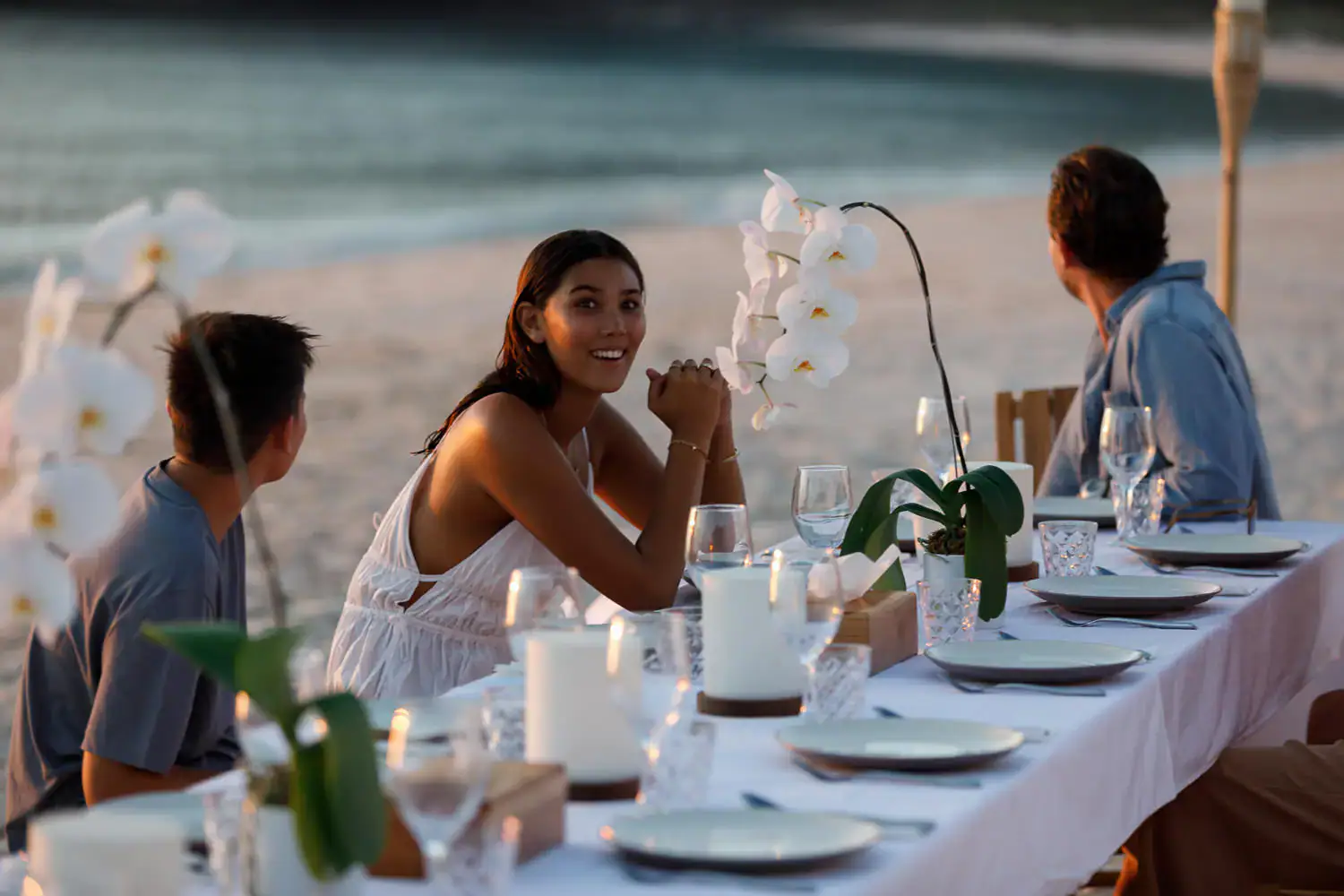 Dinner on the beach while in sunset ambiance on your Liveaboard