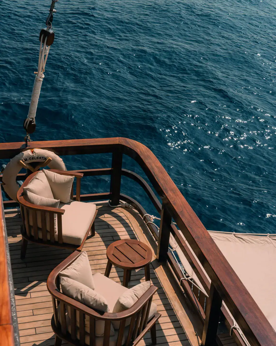 Relax in the deck of Celestia yacht