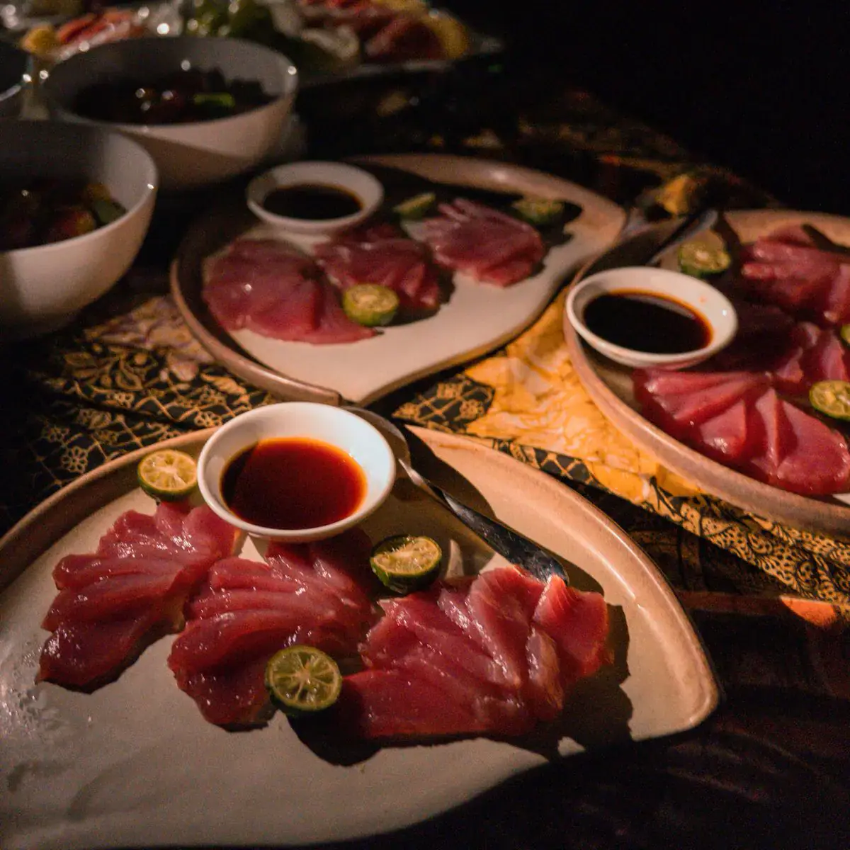 dinner on Celestia liveaboard journey