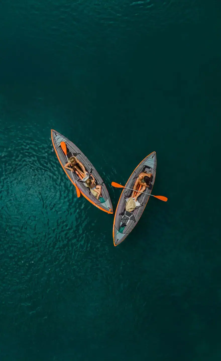 Kayakking with your best friend on your liveaboard journey