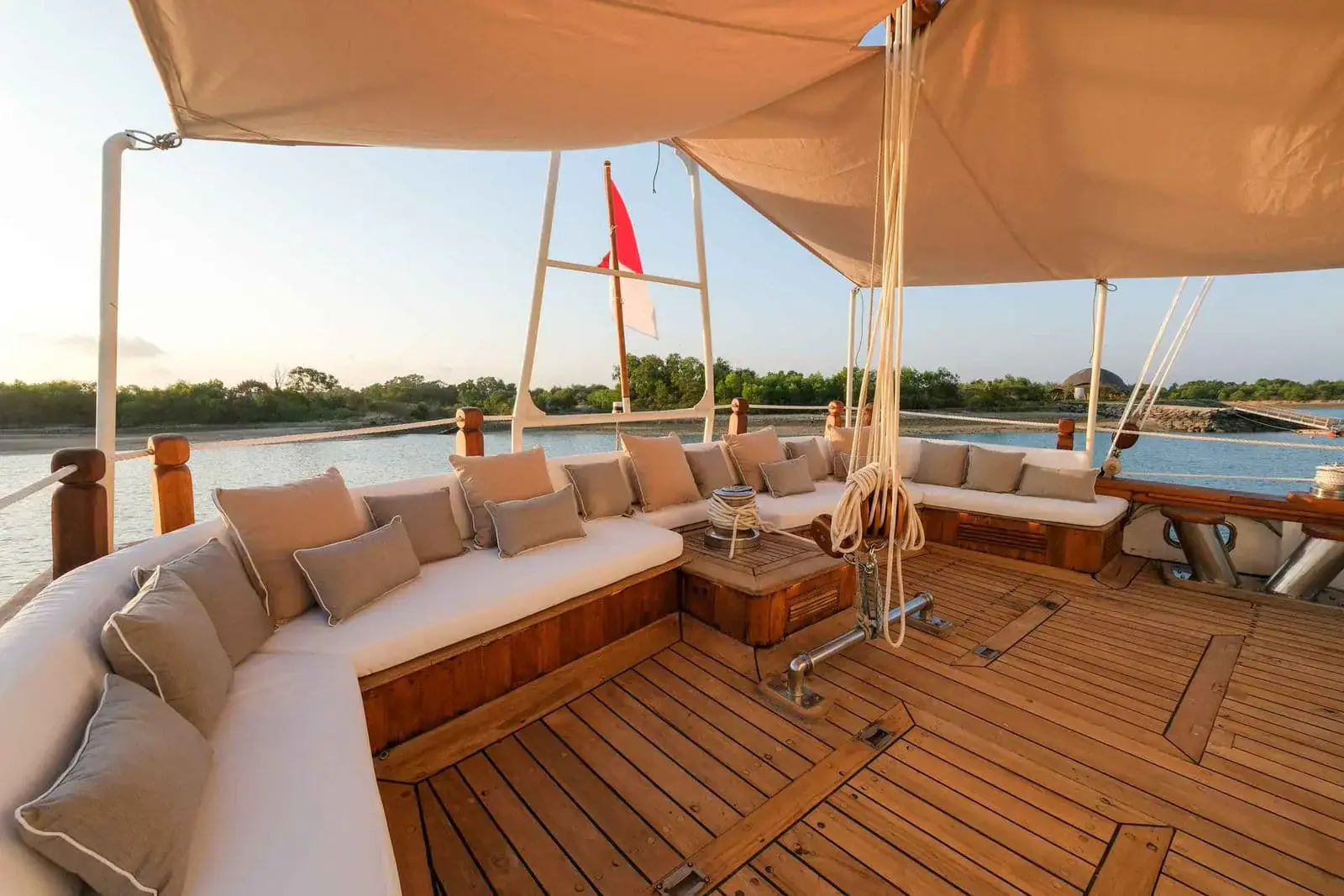 The beautiful deck of Mutiara Laut yacht