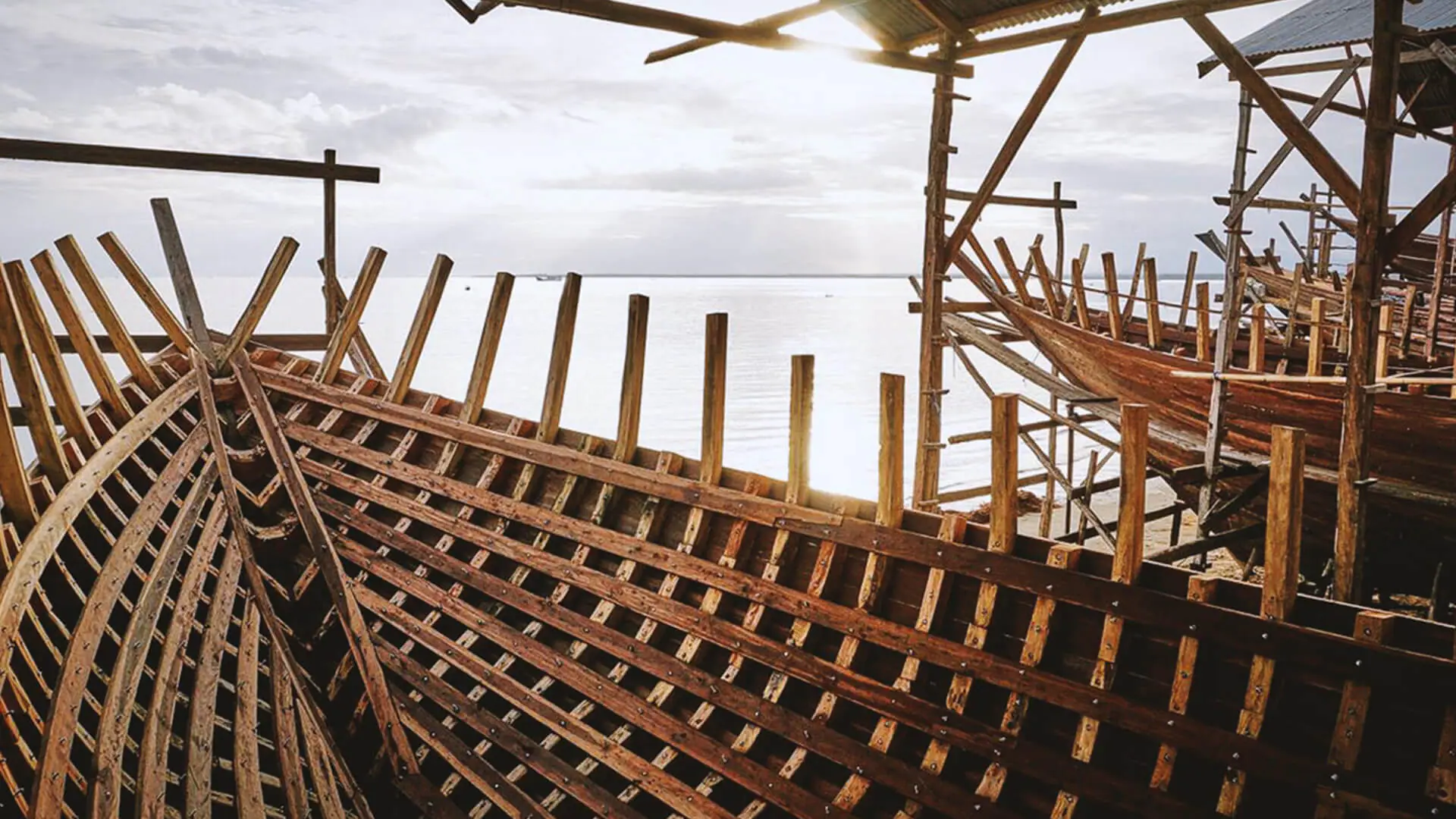 The yacht is entirely handcrafted by the Konjo people of South Sulawesi.